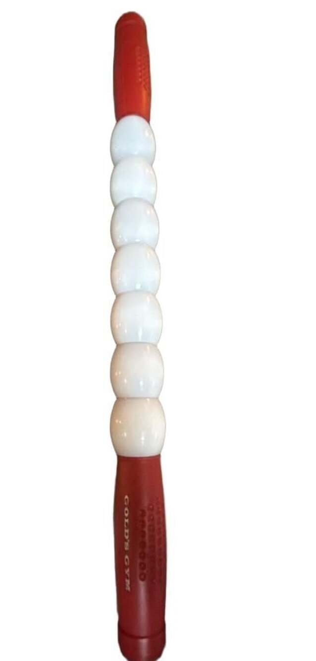 Gold's Gym Handheld Muscle Roller Stick Red White